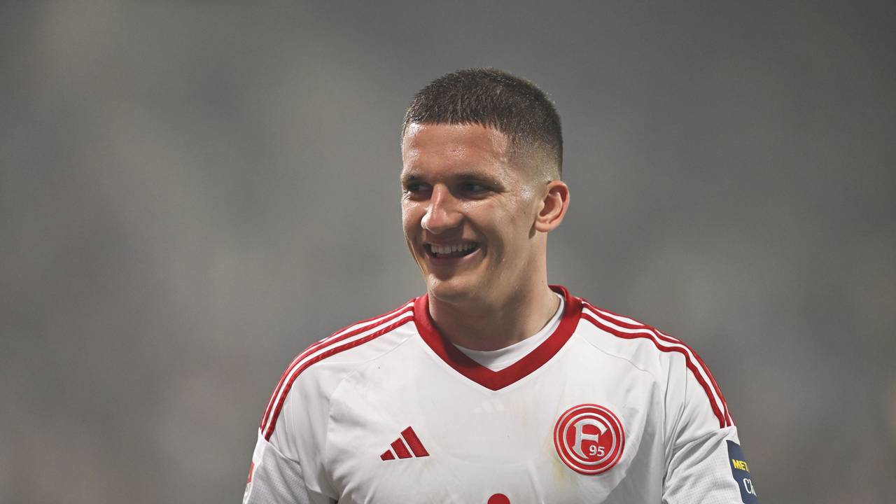Christos Tzolis beim Relegations-Hinspiel von Fortuna Düsseldorf in Bochum.