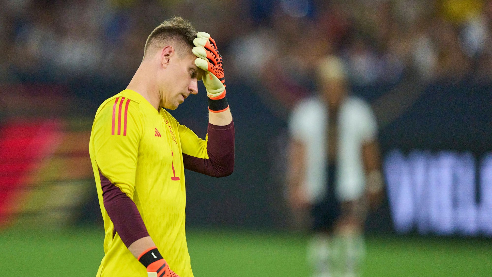 Marc-Andre ter Stegen ist enttäuscht nach der Niederlage im Freundschaftsspiel gegen Kolumbien.