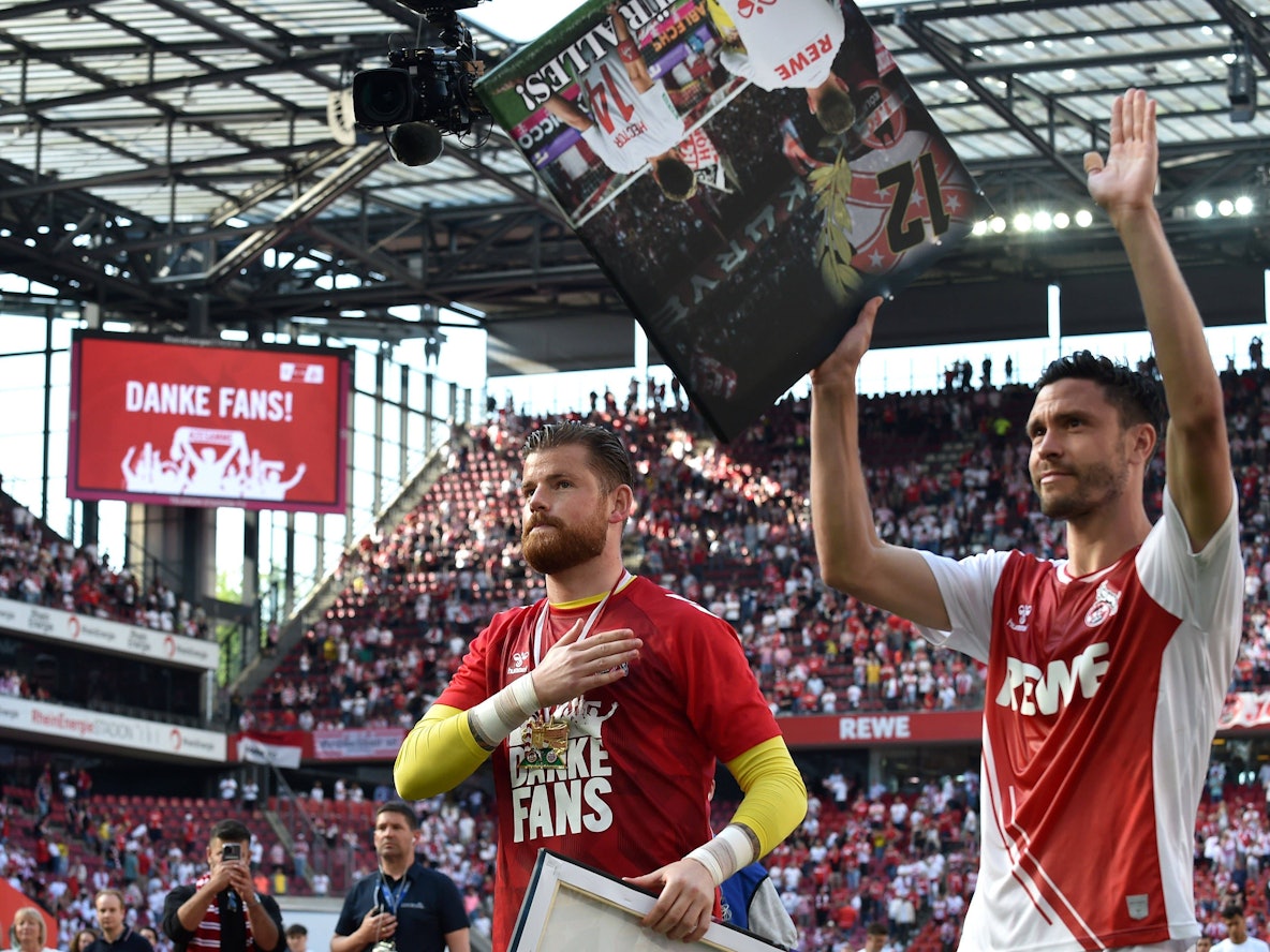 Jonas Hector (r.) und Timo Horn wurden am 27. Mai 2023 vom 1. FC Köln verabschiedet.