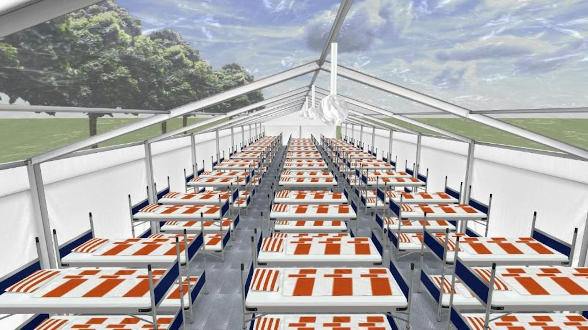 Fan Camp zur Europameisterschaft 2024 im Jugendpark am Rhein.