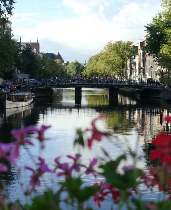 Gracht in Amsterdam - ein Ausflug auf dem Wasser ist hier besonders schön.