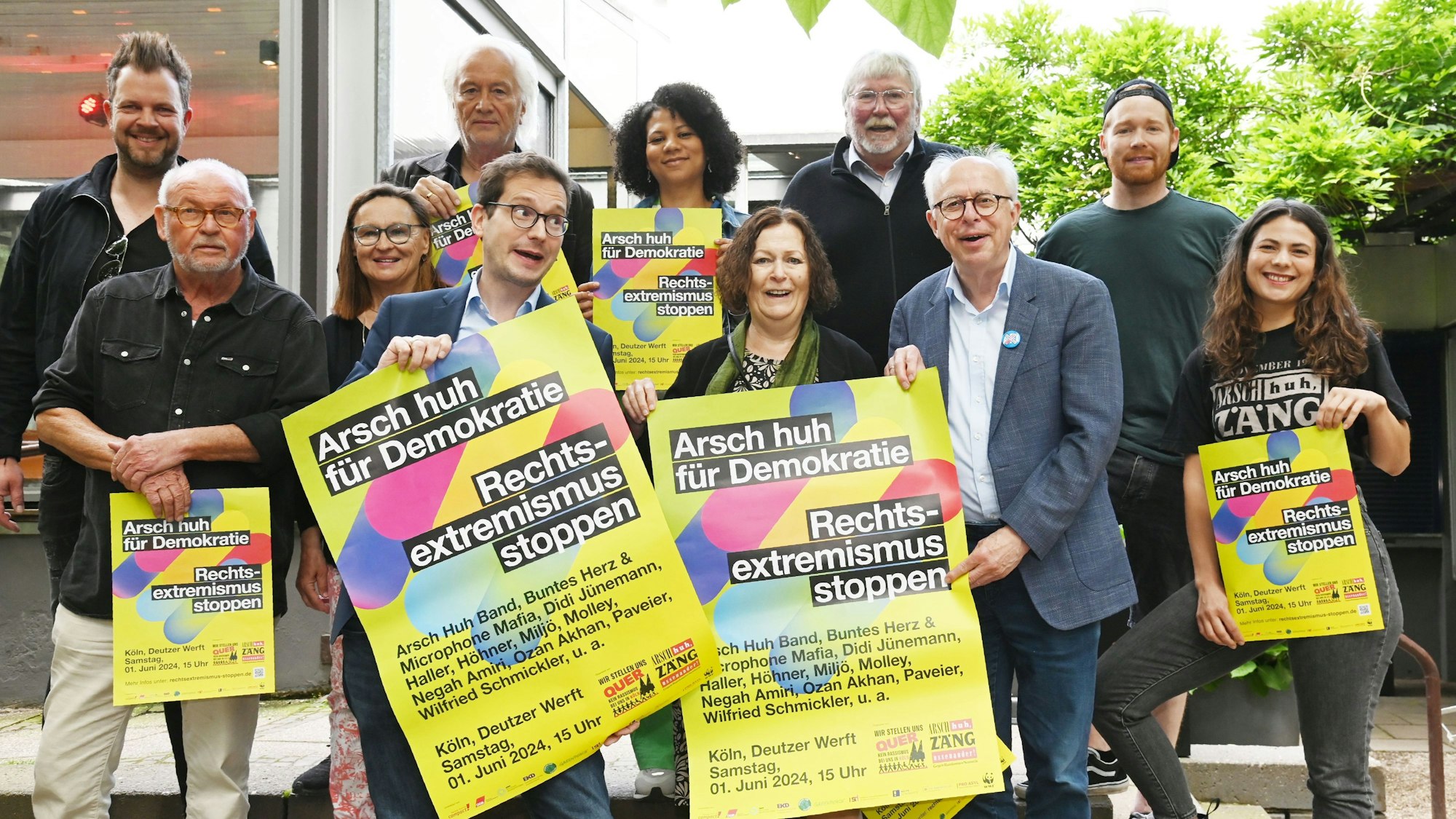 PK für „Arsch huh für Demokratie“.