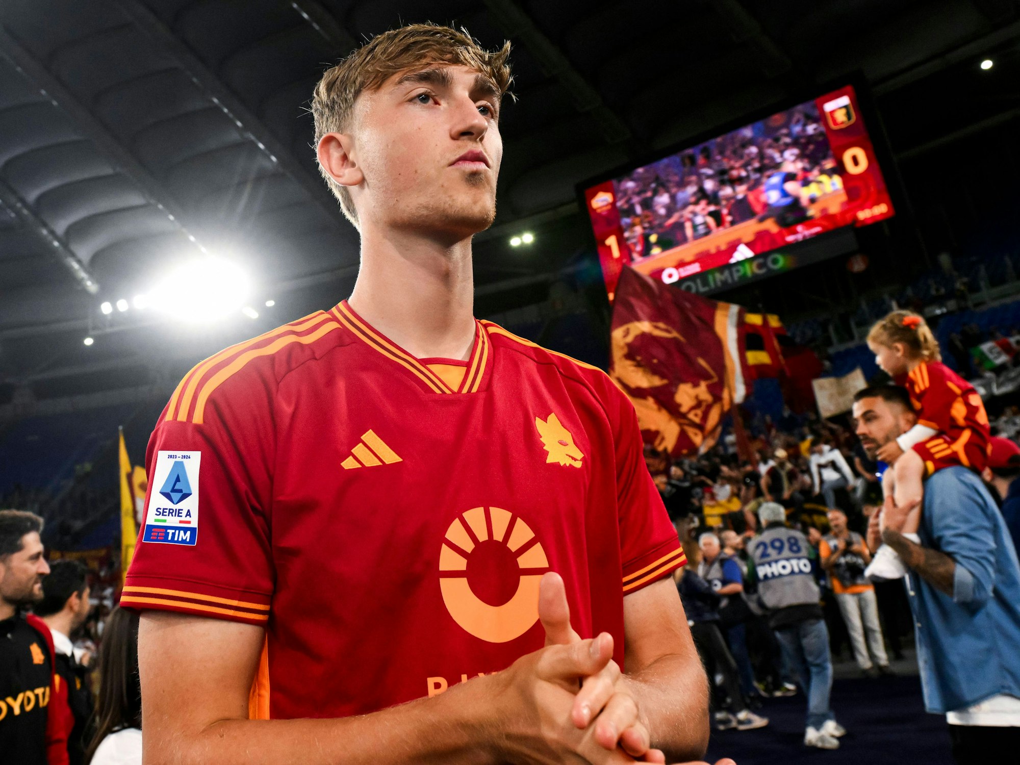 Dean Huijsen nach dem letzten Heimspiel der Roma.