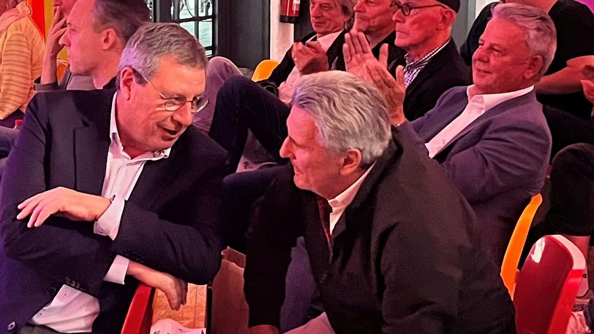 FC-Präsident Dr. Werner Wolf, Legende Dieter Müller und Dieter Prestin (v.l.) im Olympiamuseum in Köln.