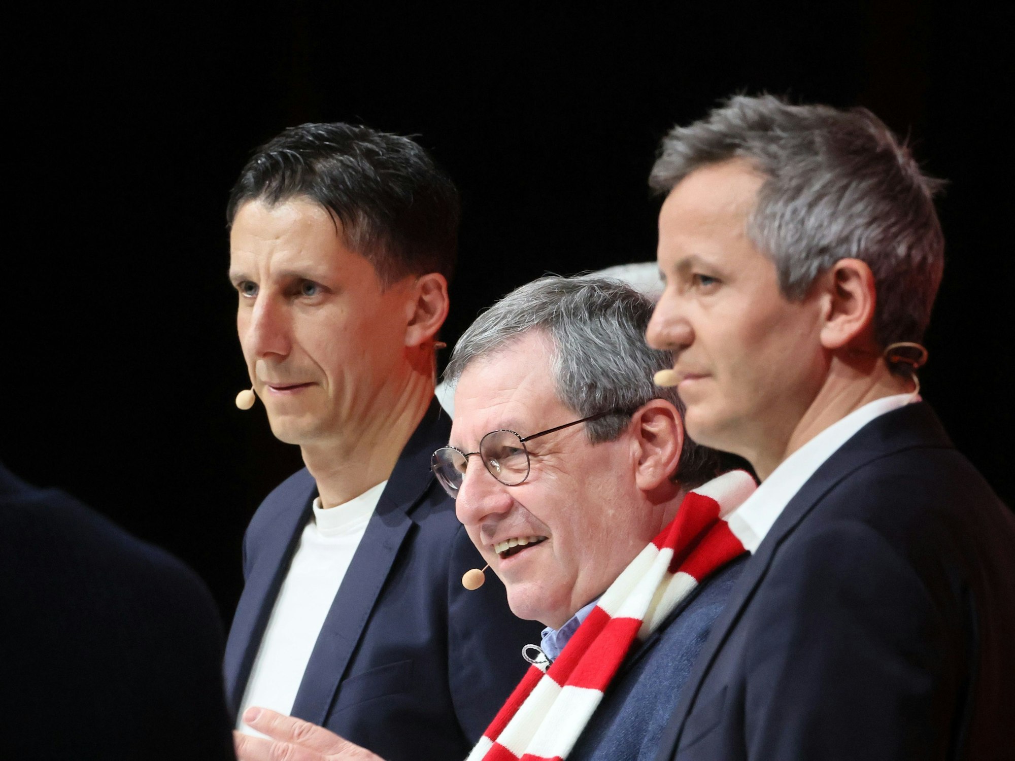 1. FC Köln, MMC-Studios, Mitgliederstammtisch, von links: Christian Keller, Werner Wolf, Philipp Türoff