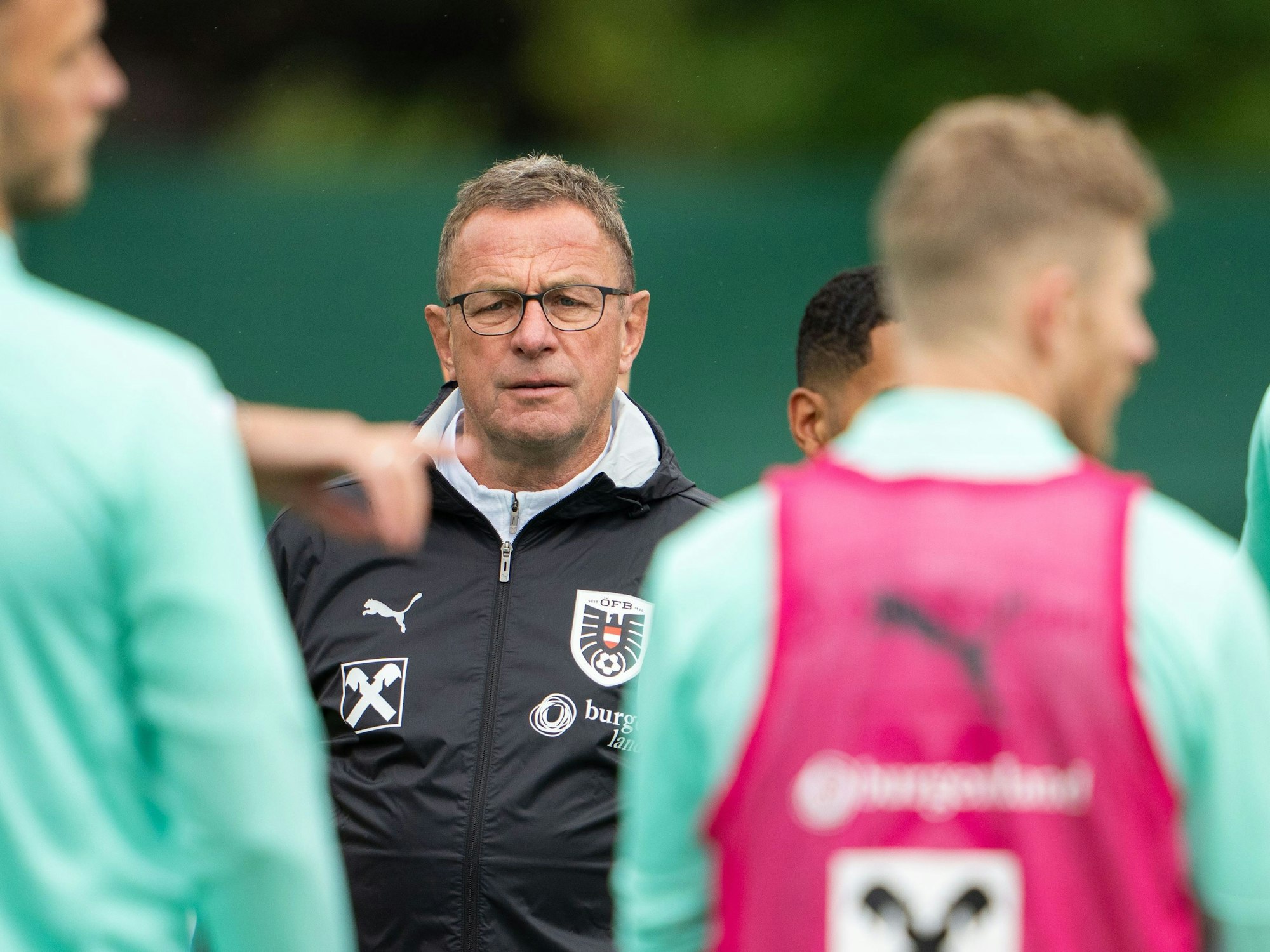 Ralf Rangnick, Trainer der Österreichischen Nationalmannschaft, beim Training seiner Mannschaft.