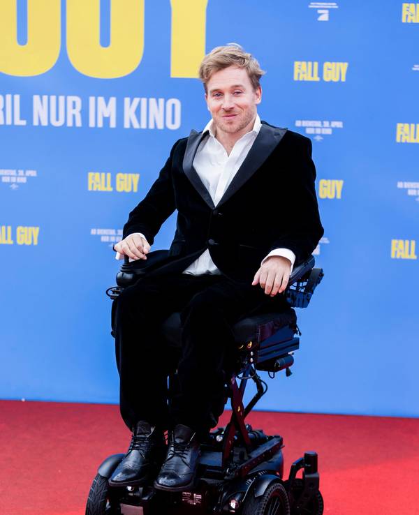 Samuel Koch, Schauspieler, kommt zur Europapremiere des Films „The Fall Guy“.