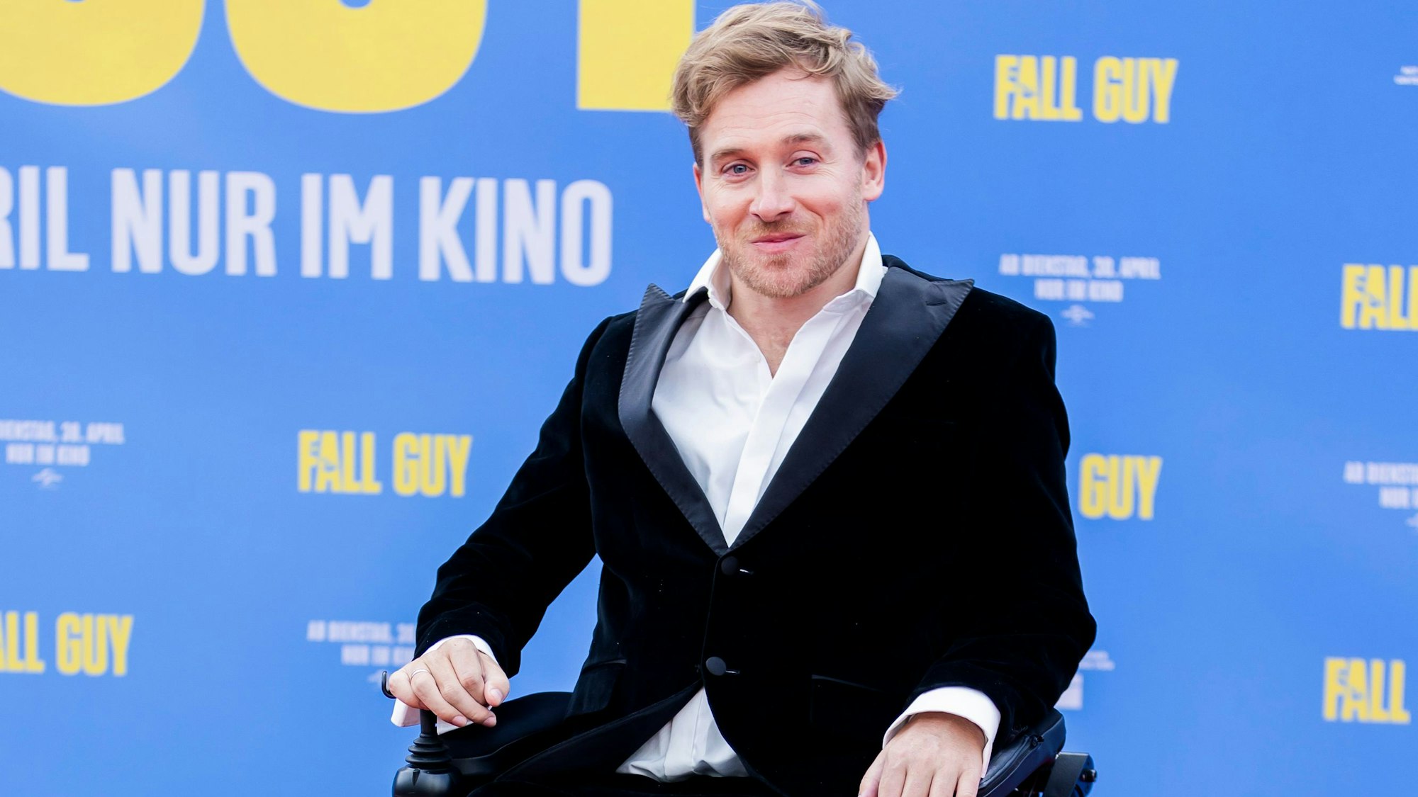 Samuel Koch, Schauspieler, kommt zur Europapremiere des Films „The Fall Guy“.