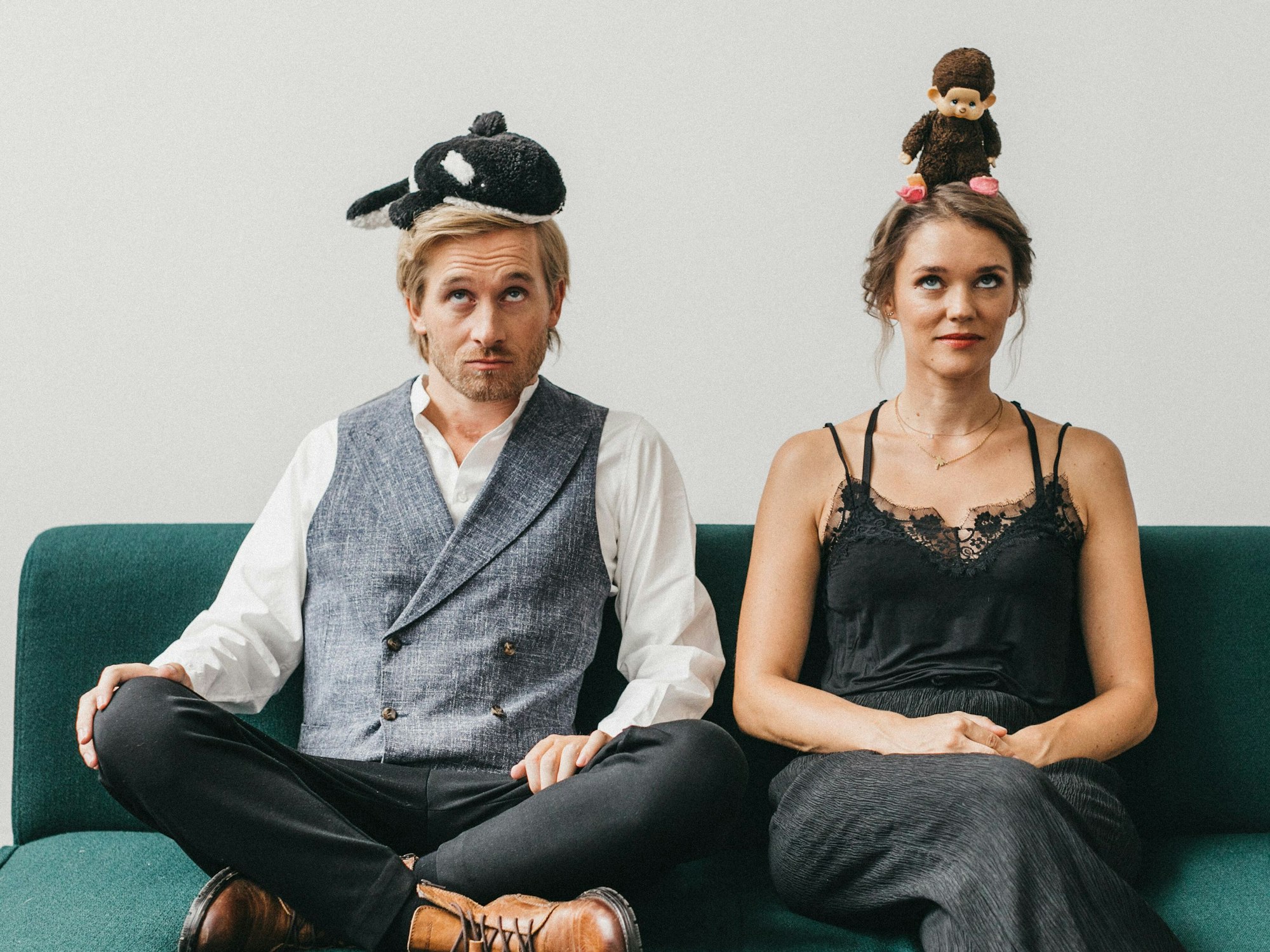 Sarah und Samuel Koch aufgenommen in einem Studio bei einem Fototermin für ihr gemeinsames Kinderbuch.