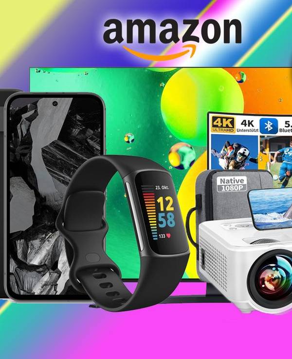 Auf dem Bild sind unterschiedliche Elektronik Produkte zu sehen, die bei Amazon angeboten werden.