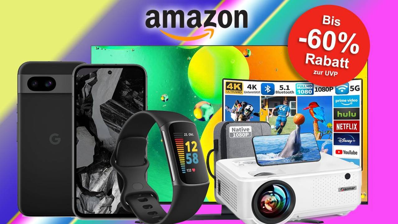 Auf dem Bild sind unterschiedliche Elektronik Produkte zu sehen, die bei Amazon angeboten werden.