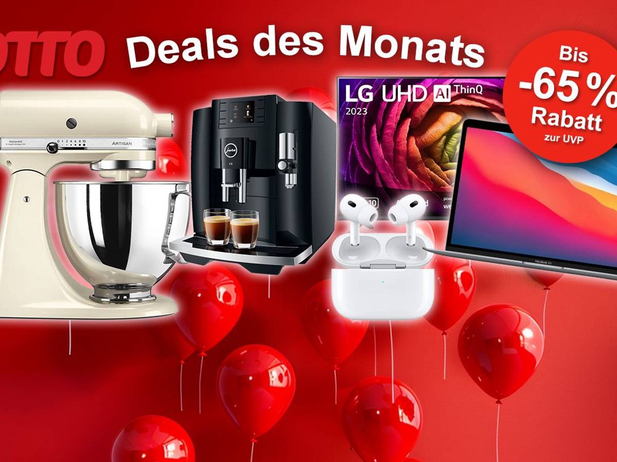 Darstellung verschiedener Produkte von Marken wie KitchenAid, Jura, LG, Apple u.v.m. im Sale bei OTTO