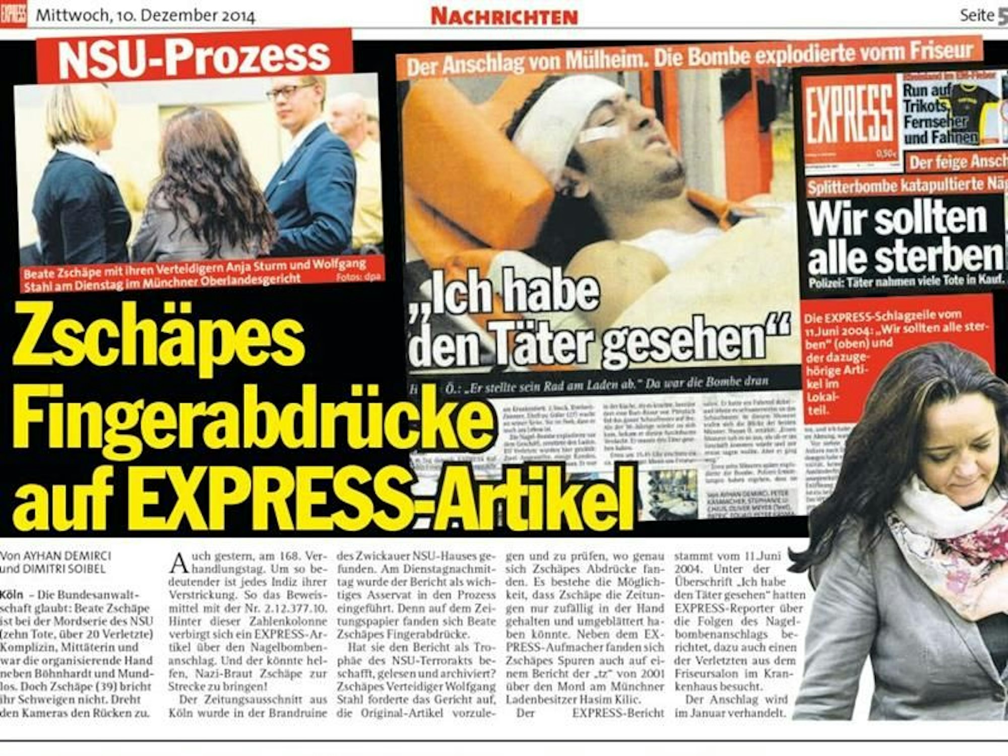 Der Auszug einer Zeitung