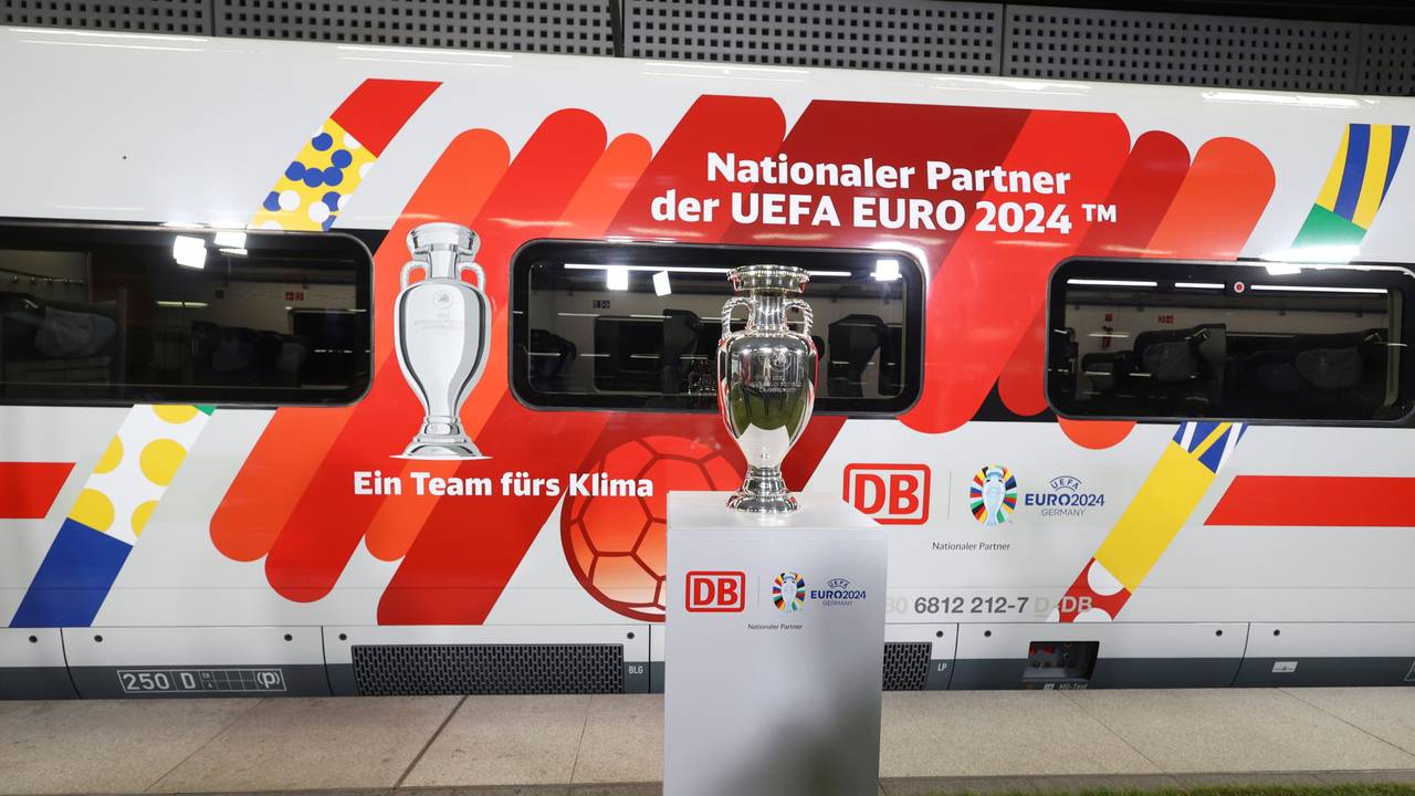 Partnerschaft zwischen Deutscher Bahn (DB) und der UEFA zur Europameisterschaft 2024.