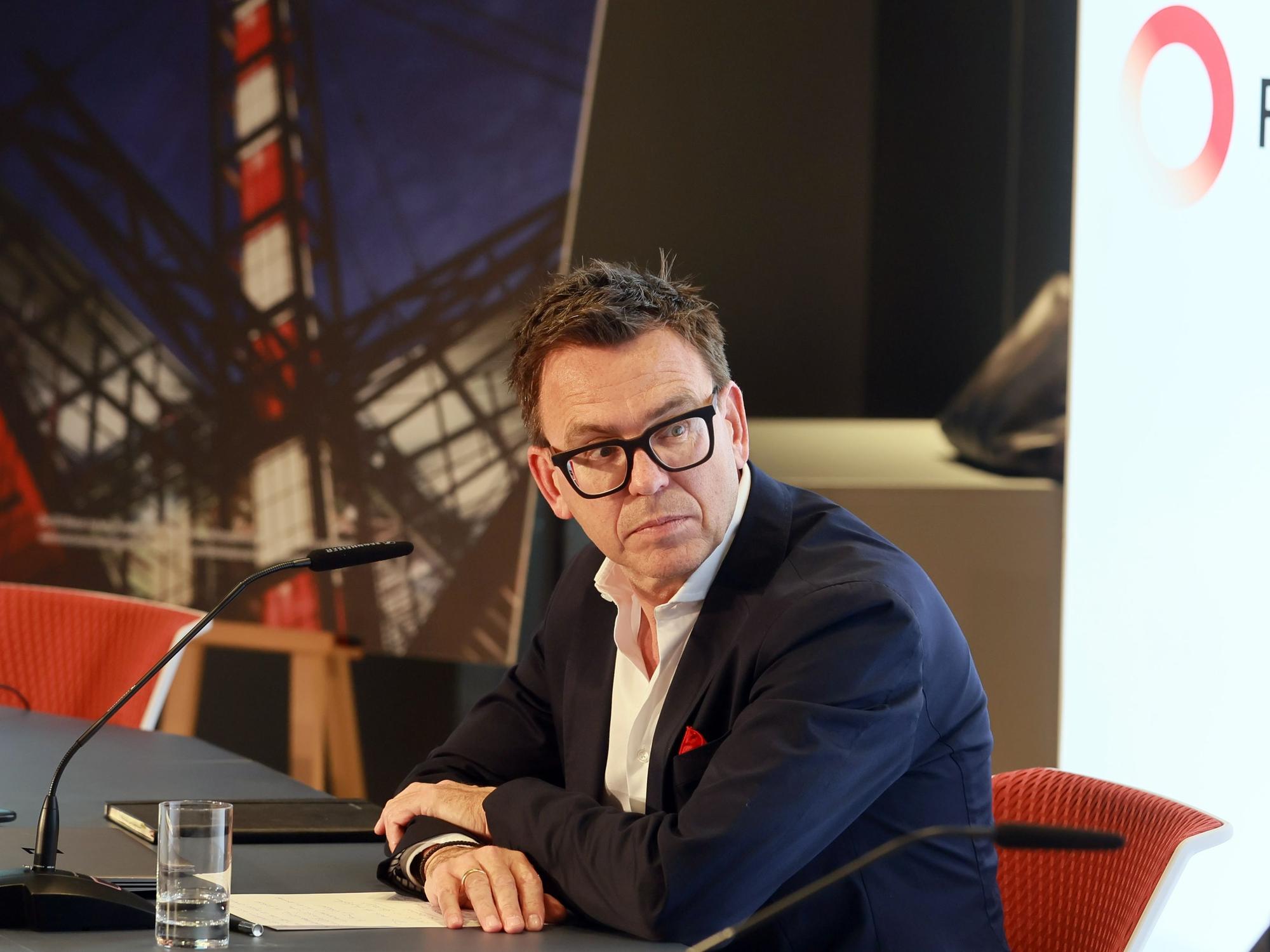 FC-Geschäftsführer Markus Rejek auf einer Presseveranstaltung am 7. Mai 2024.