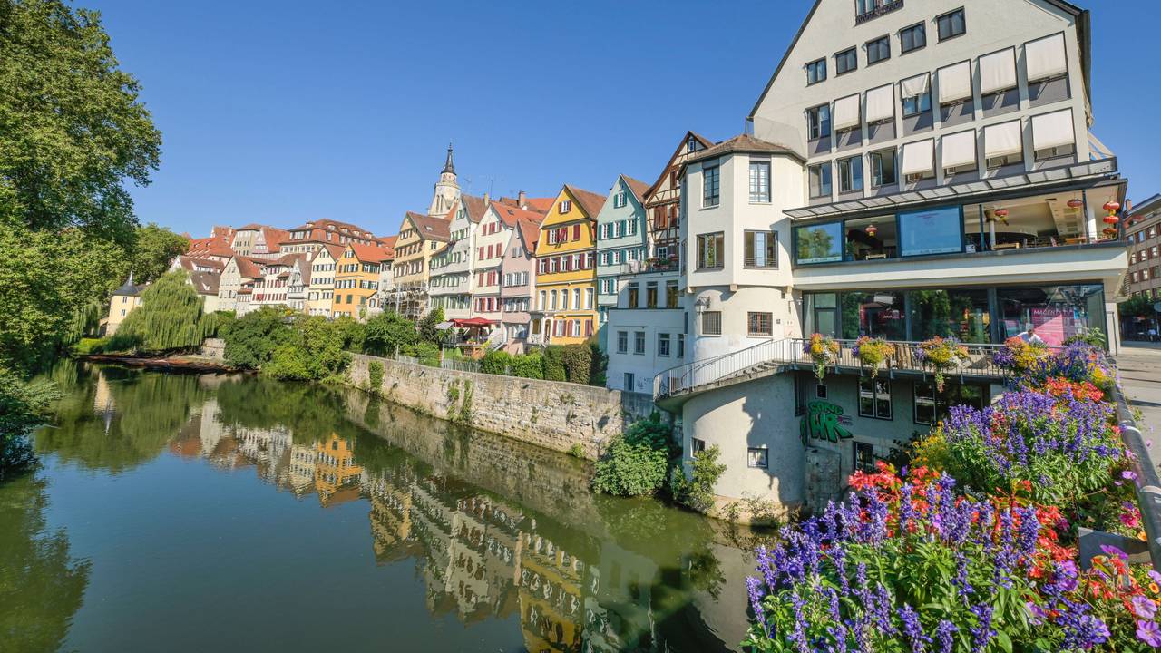 Das Neckar-Ufer in Tübingen.