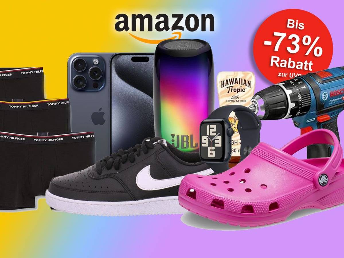 Auf den Bildern sind Produkte zu sehen, die aktuell bei Amazon einen starken Preisrabatt haben