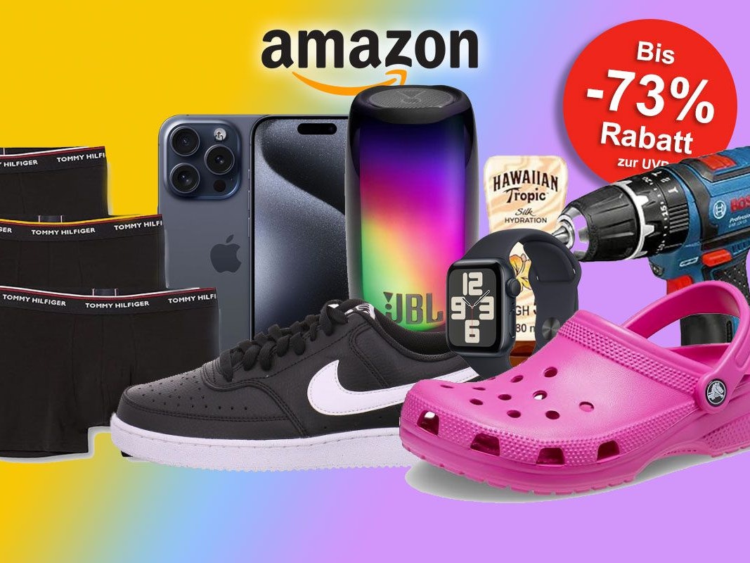 Auf den Bildern sind Produkte zu sehen, die aktuell bei Amazon einen starken Preisrabatt haben
