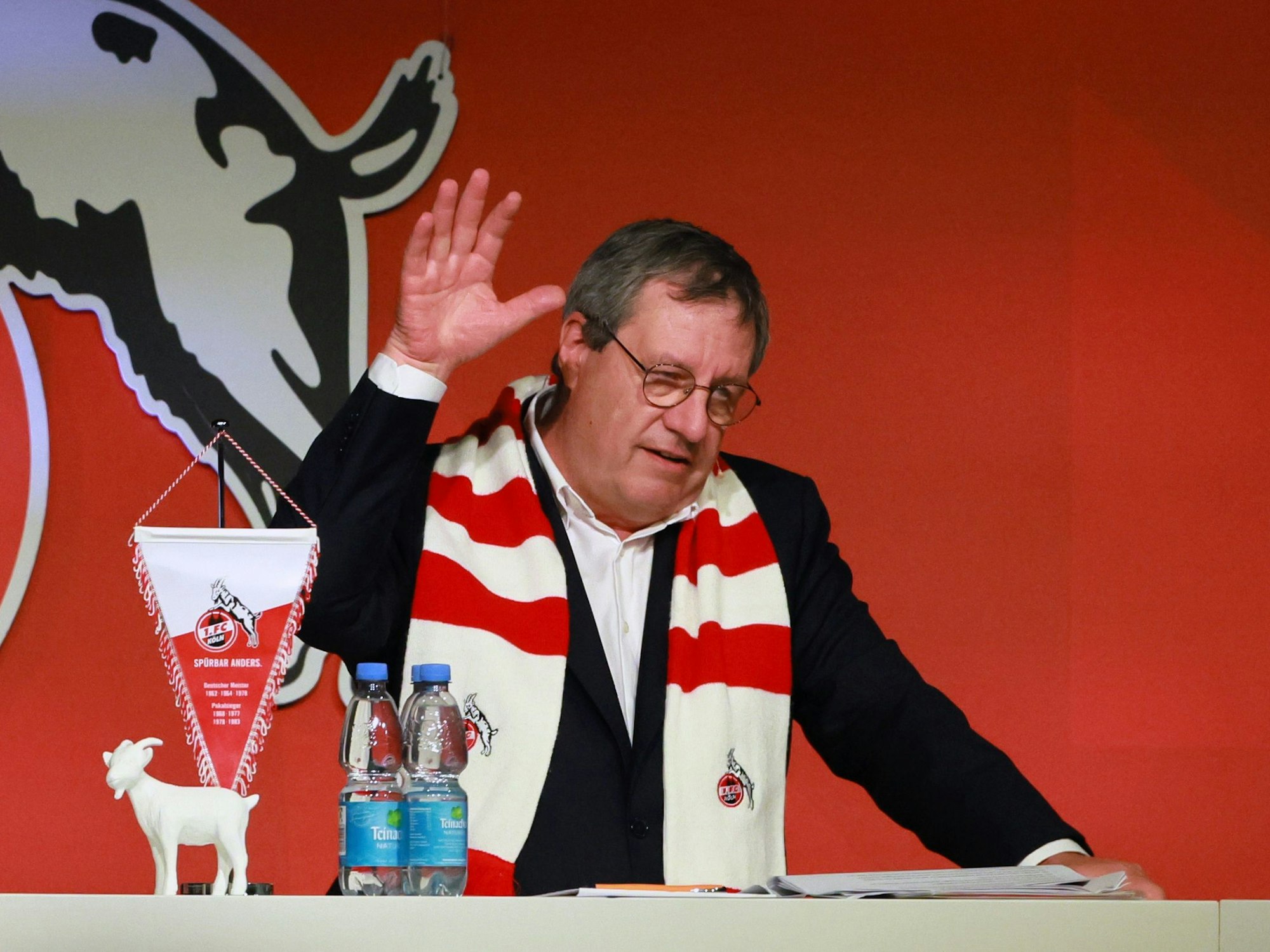 1. FC Köln, MMC-Studios, Mitgliederstammtisch, von links: Christian Keller, Werner Wolf