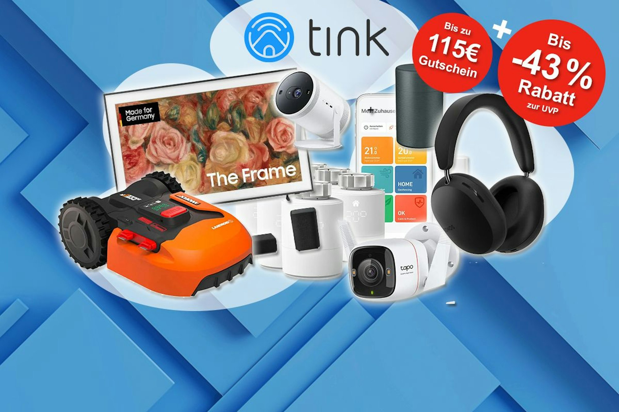 EM-Angebote bei tink: Spare bis zu 43% auf Smarthome- und Gartenprodukte von Bosch, eufy, Samsung und viele mehr