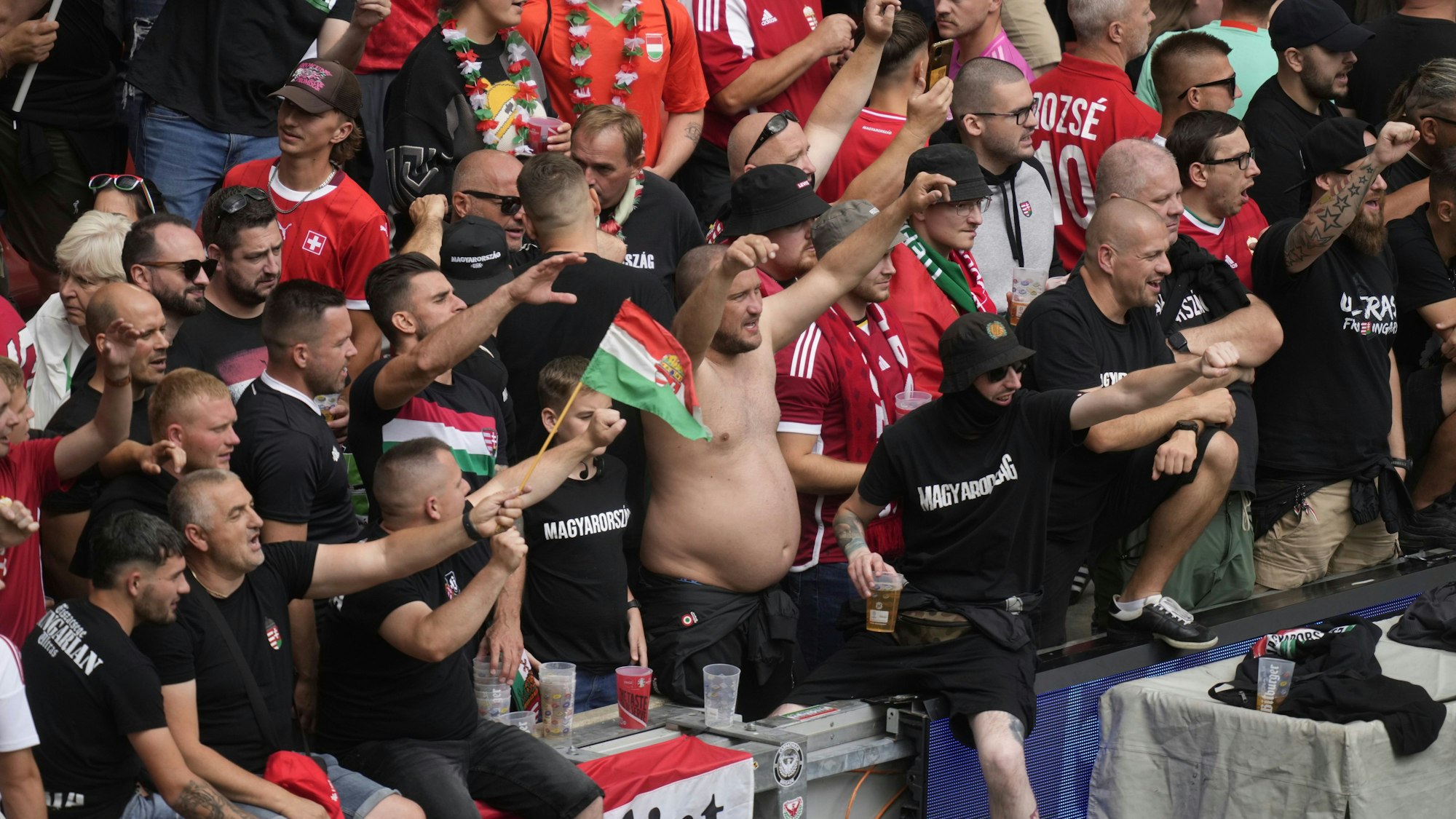 Ungarns Fans im Stadion.