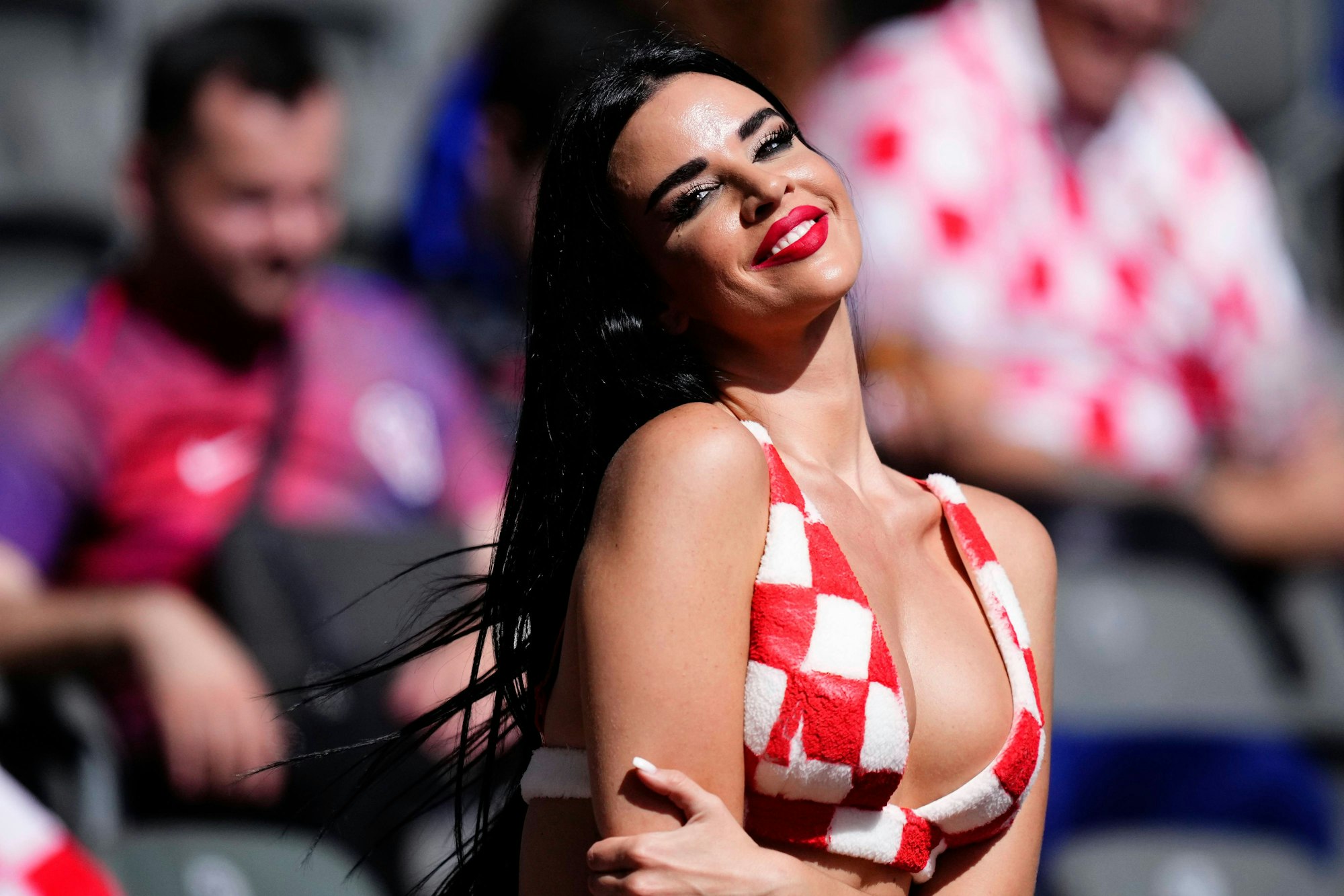 Ivana Knöll am Samstag (15. Juni 2024) beim EM-Spiel der Kroaten gegen Spanien in Berlin.