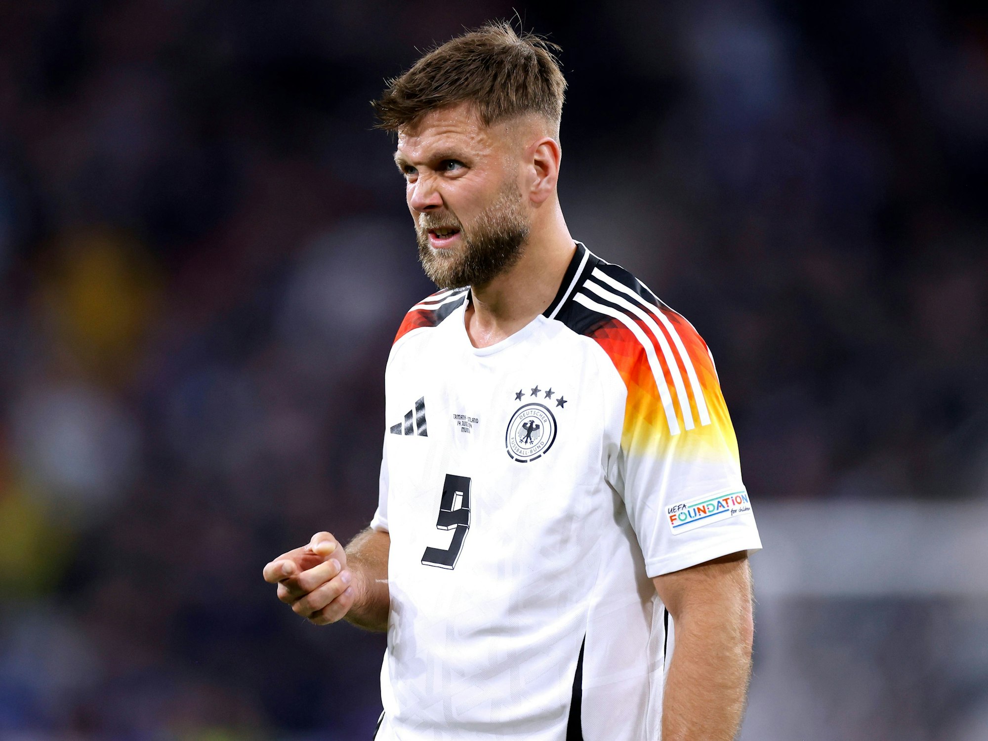 DFB-Stürmer Niclas Füllkrug beim 5:1-Sieg gegen Schottland am 14. Juni 2024.