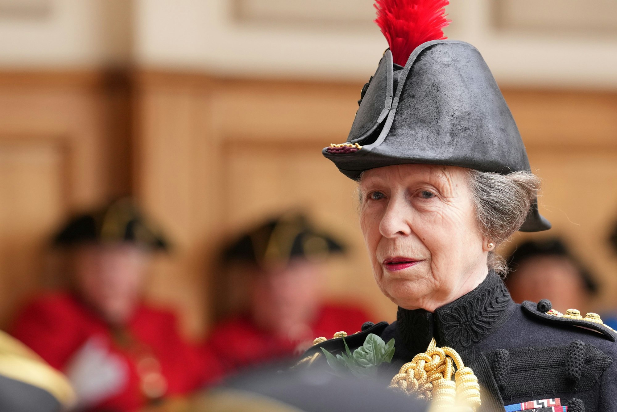 Prinzessin Anne nimmt an der Zeremonie zum Gründungstag des Royal Hospital Chelsea teil, an der die Chelsea-Pensionäre teilnehmen, um die Gründung des Royal Hospital durch König Charles II. zu feiern.