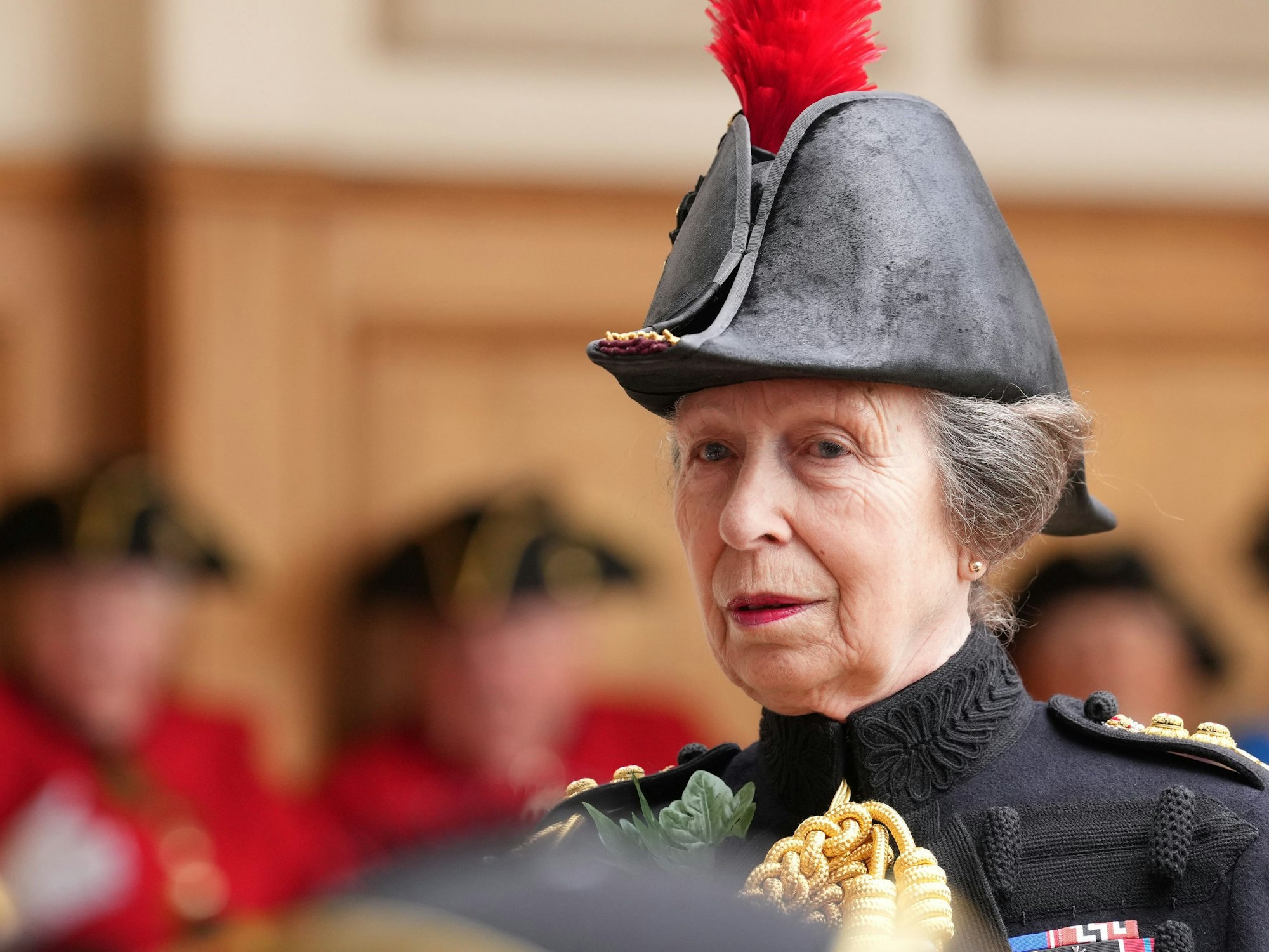 Prinzessin Anne nimmt an der Zeremonie zum Gründungstag des Royal Hospital Chelsea teil, an der die Chelsea-Pensionäre teilnehmen, um die Gründung des Royal Hospital durch König Charles II. zu feiern.
