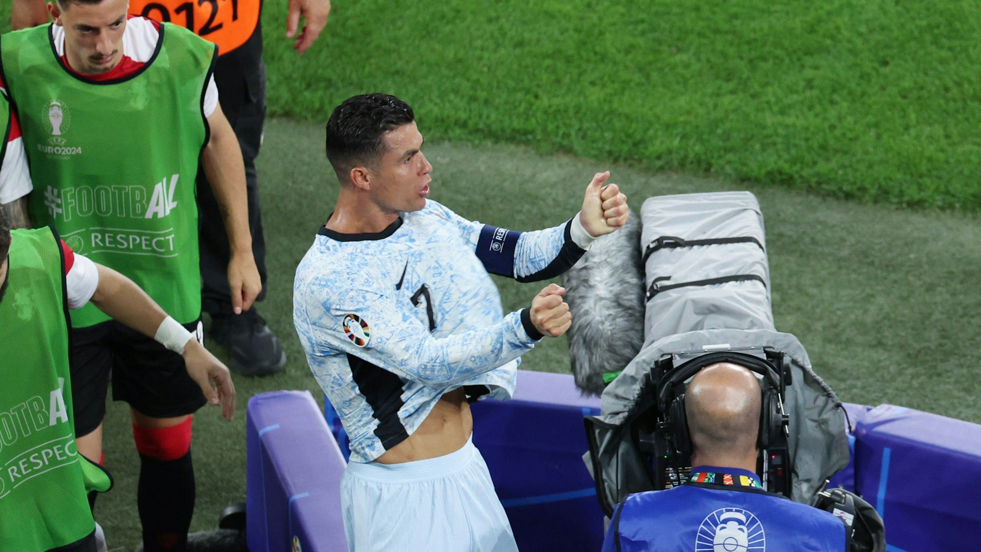 Ein frustrierter Cristiano Ronaldo bei Portugals EM-Niederlage am 27. Juni 2024 gegen Georgien.