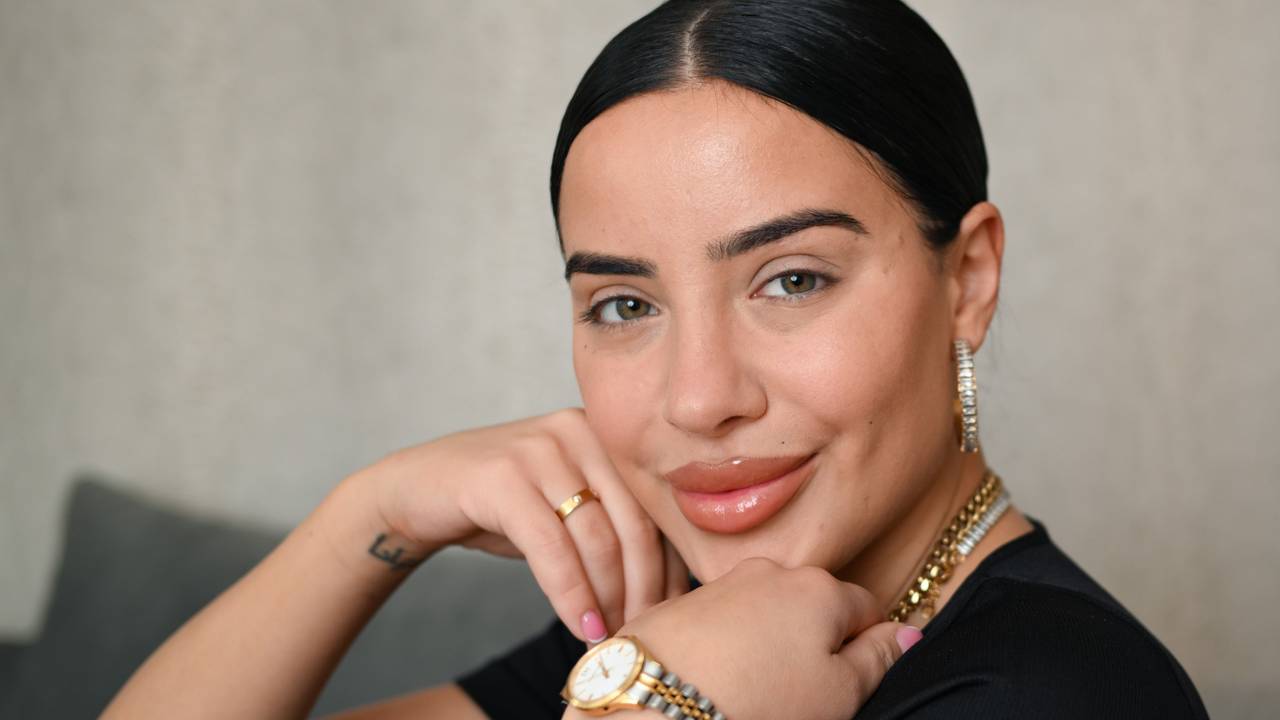 Leyla Lahouar, Reality-TV-Darstellerin und Influencerin, nimmt an einem Foto-Shooting teil.