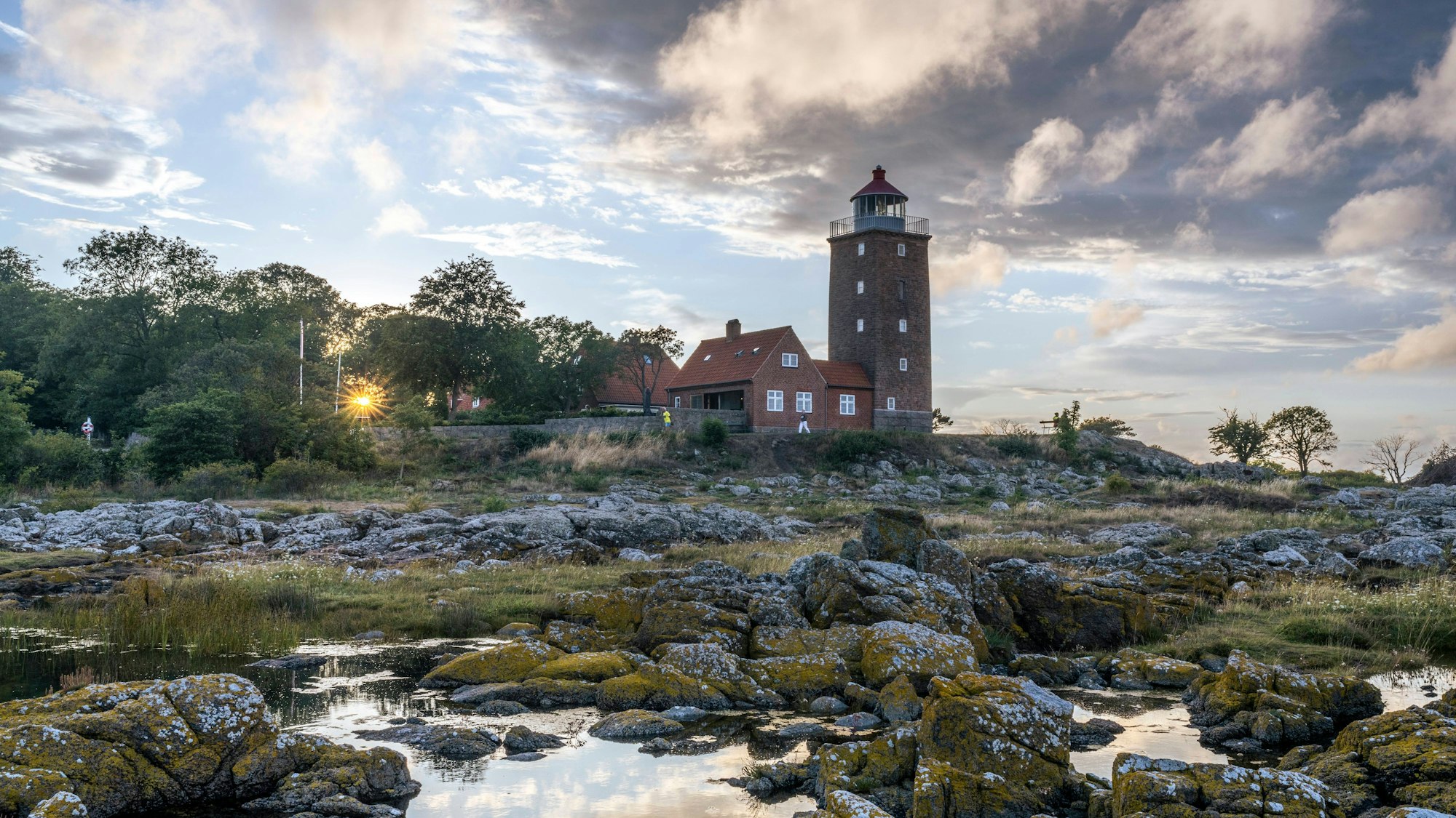 Denmark, Bornholm, Svaneke, Lighthouse at sunset, KEBF02754