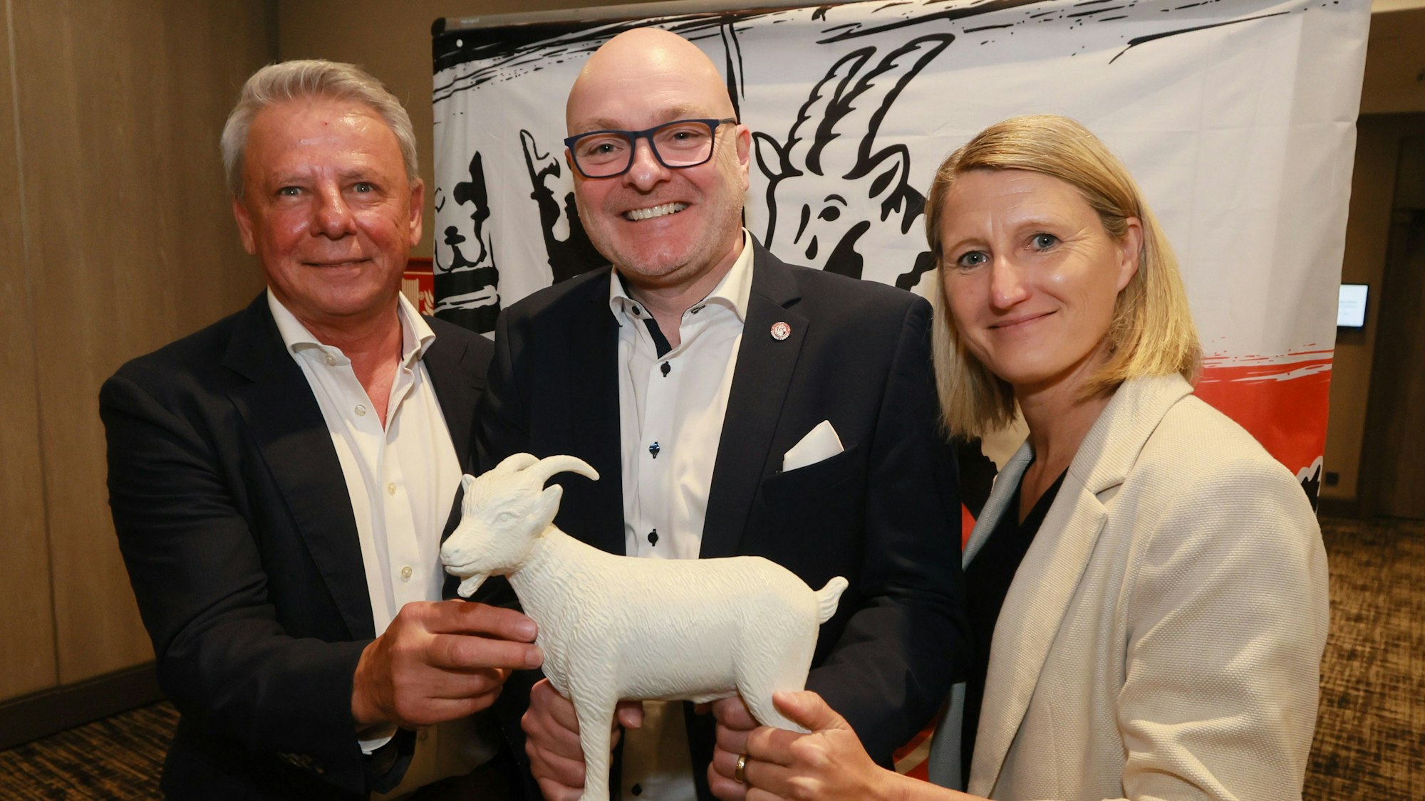 Bewerber für das Vorstandsteam von links, Dieter Prestin, Stefan Jung, Sonja Fuss.