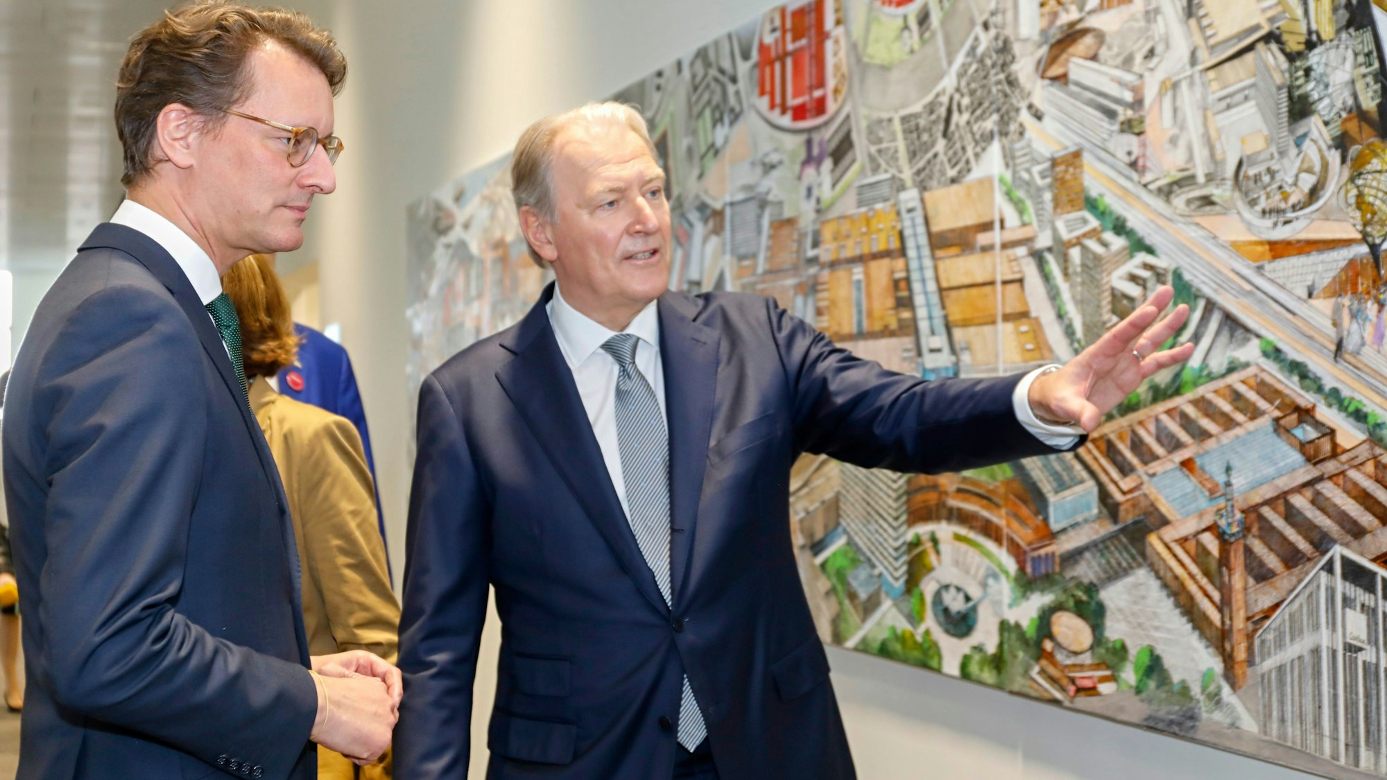 Gerald Böse mit Hendrik Wüst bei der Koelnmesse.
