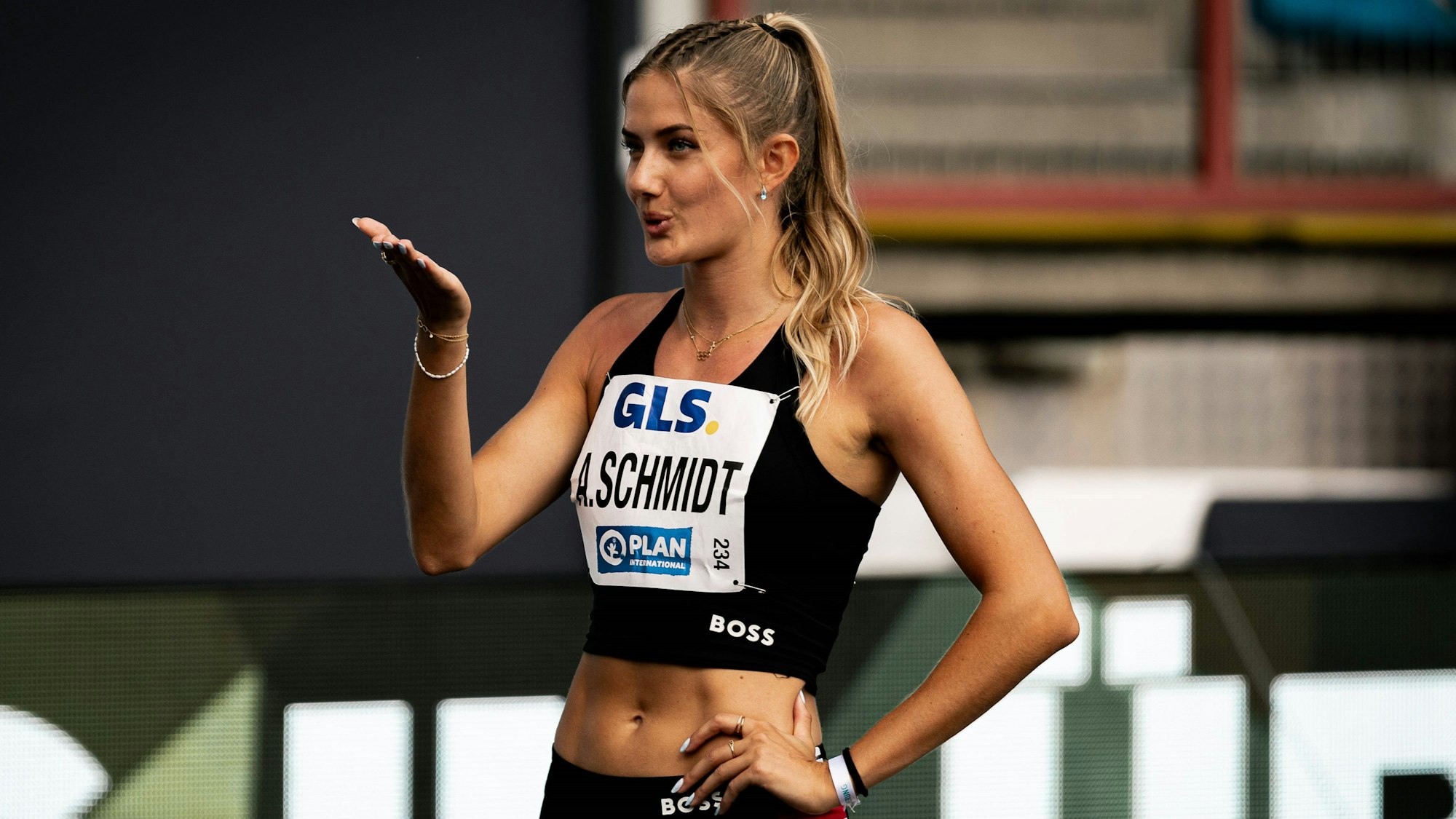 Alica Schmidt bei den Deutschen Meisterschaften der Leichtathletik.