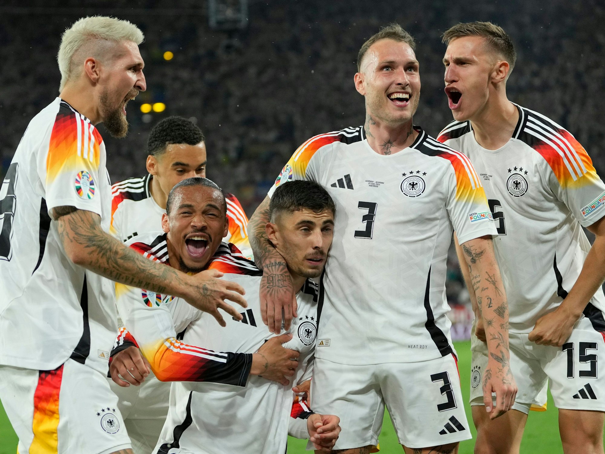 Torjubel um Kai Havertz gegen Dänemark.