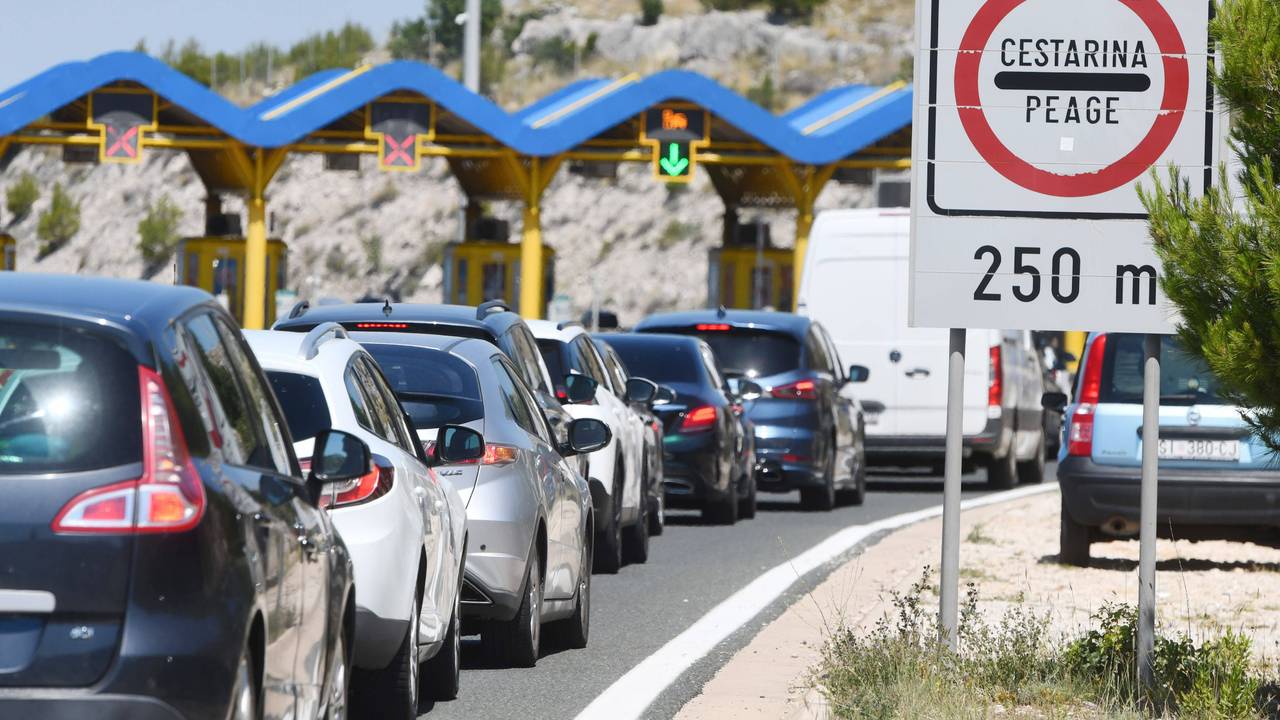 Kroatische Mautstation auf der A1 Richtung Sibenik.