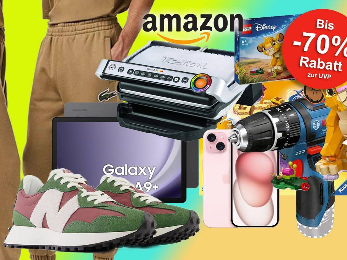 Auf dem Bild sind unterschiedliche Produkte zu sehen, die bei Amazon aktuell im Sale sind.