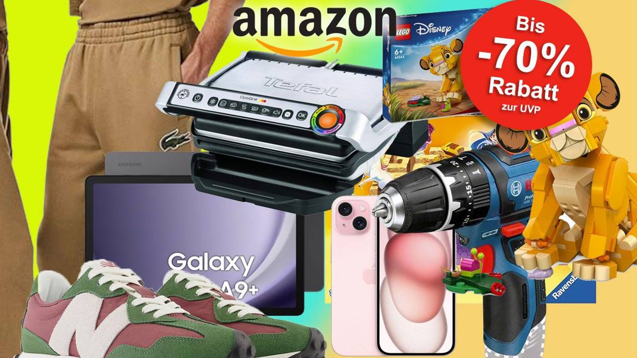 Auf dem Bild sind unterschiedliche Produkte zu sehen, die bei Amazon aktuell im Sale sind.