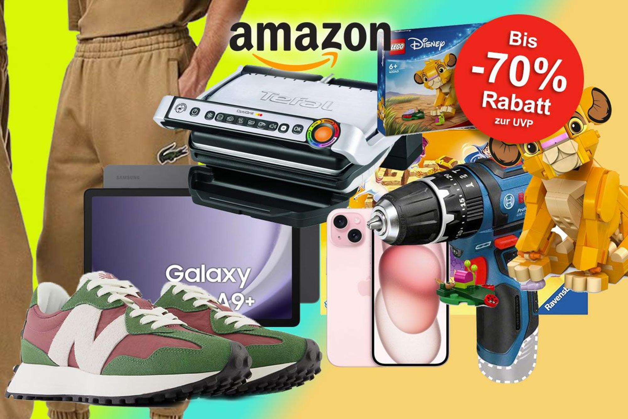 Auf dem Bild sind unterschiedliche Produkte zu sehen, die bei Amazon aktuell im Sale sind.