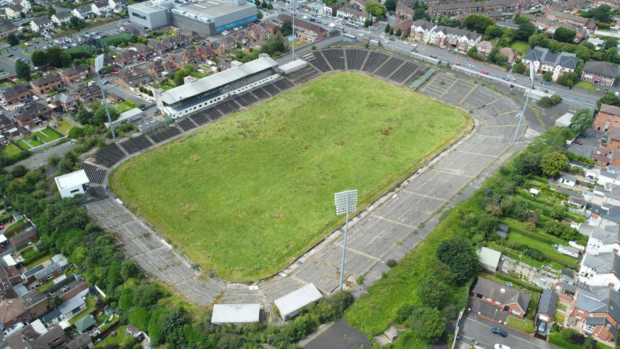 Der Casement Park in Belfast von oben.