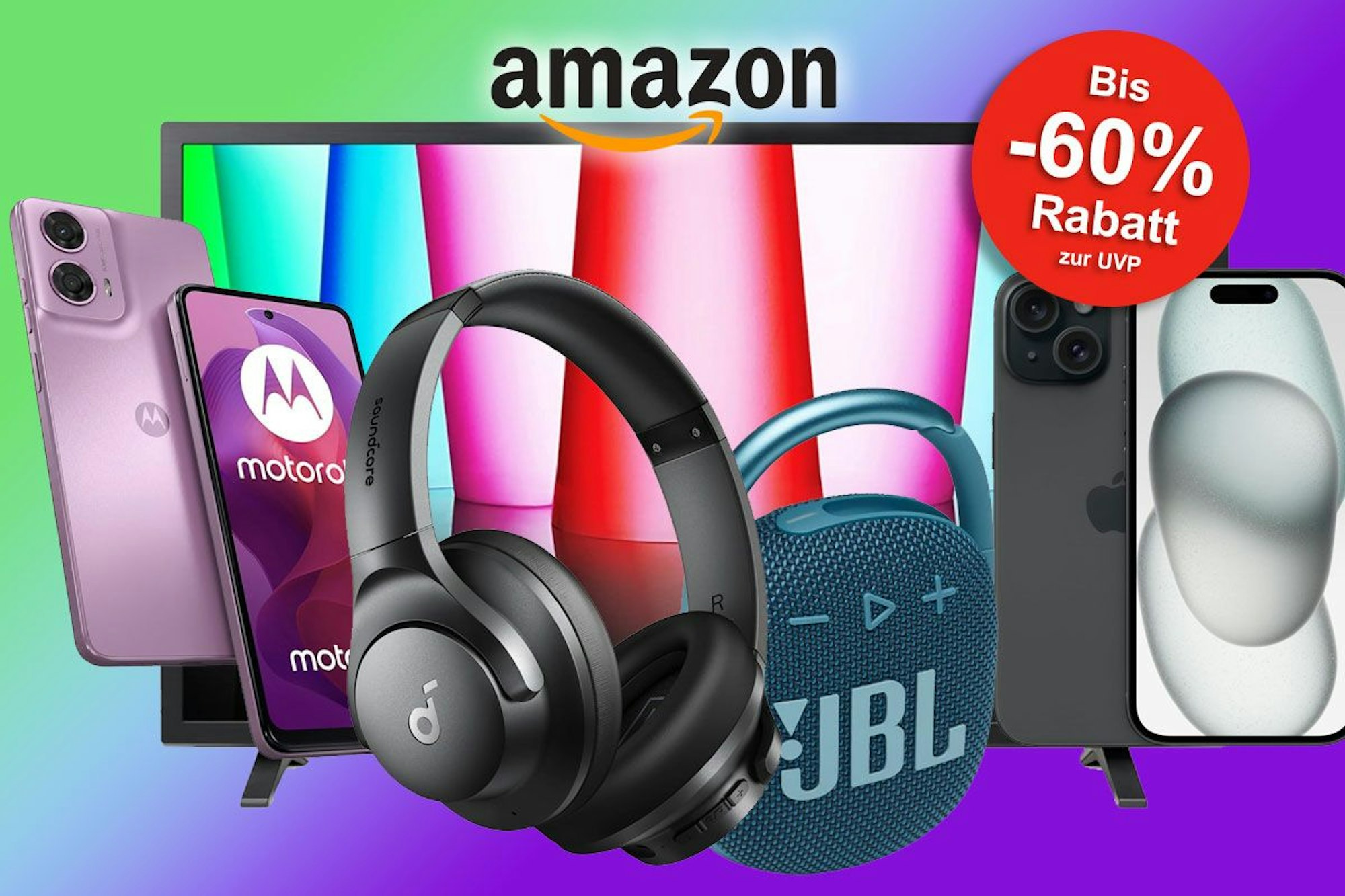 Auf dem Bild sind reduzierte Technik Produkte zu sehen.