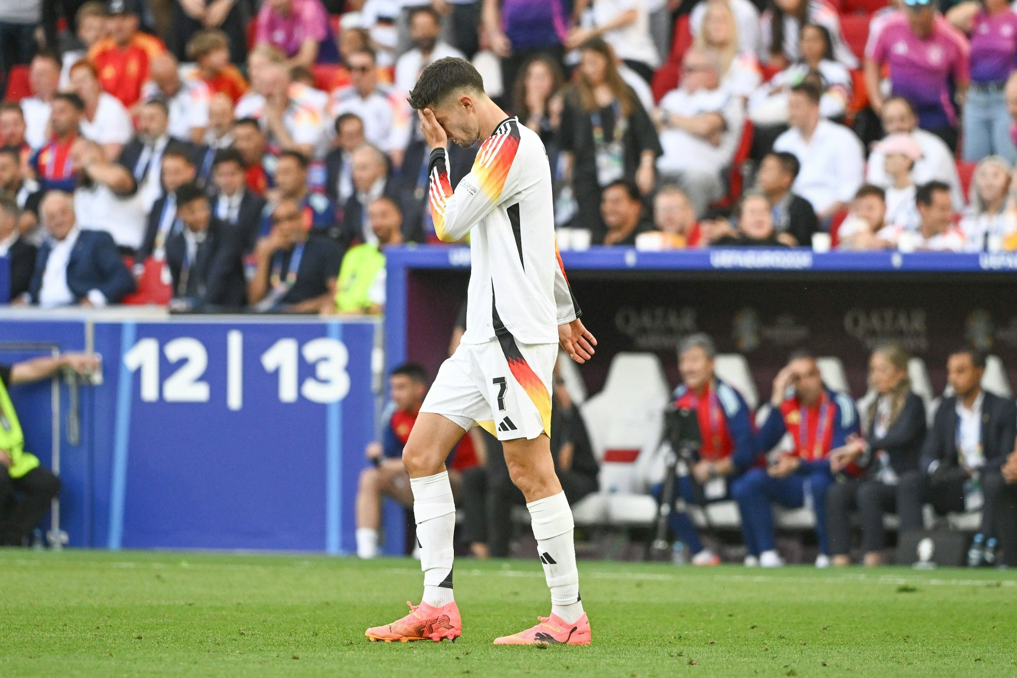 Kai Havertz bei der 1:2-Niederlage gegen Spanien am Freitag (5. Juli 2024).