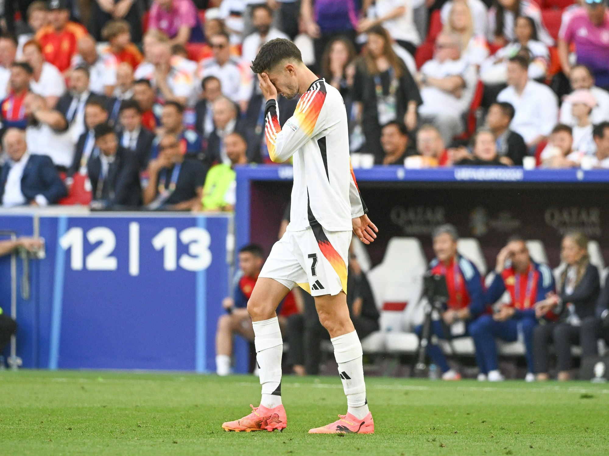 Kai Havertz bei der 1:2-Niederlage gegen Spanien am Freitag (5. Juli 2024).