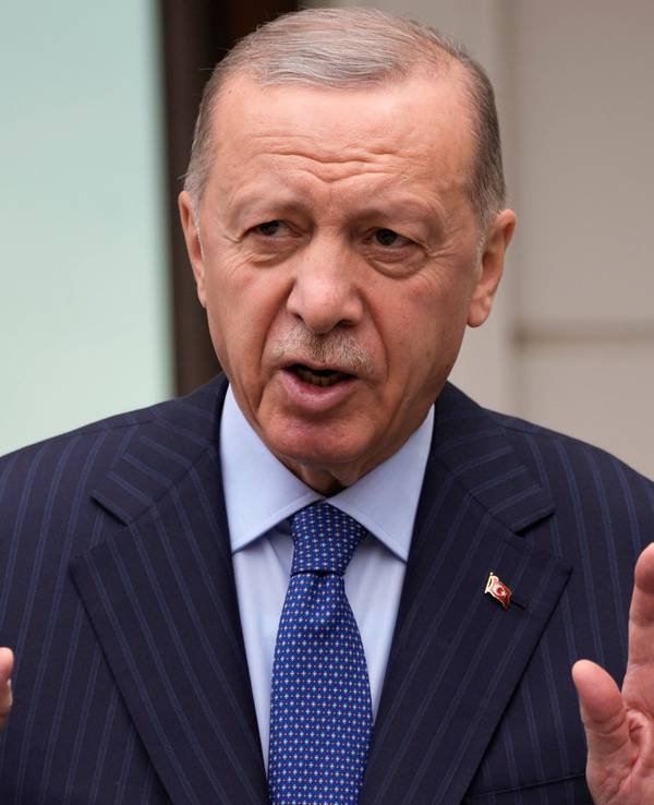 Türkei-Präsident Recep Tayyip Erdogan bei einer Pressekonferenz am 3. Mai 2024.