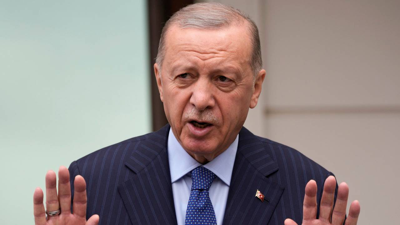 Türkei-Präsident Recep Tayyip Erdogan bei einer Pressekonferenz am 3. Mai 2024.