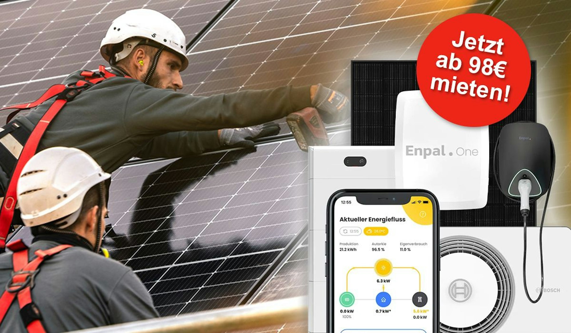 Enpal Solaranlagen ab 97€ monatlich mieten