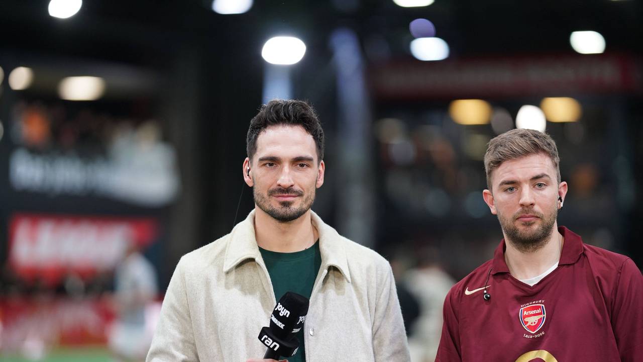 Mats Hummels und Christoph Kramer bei einem Interview am Rande eines Spieltags der Baller League.