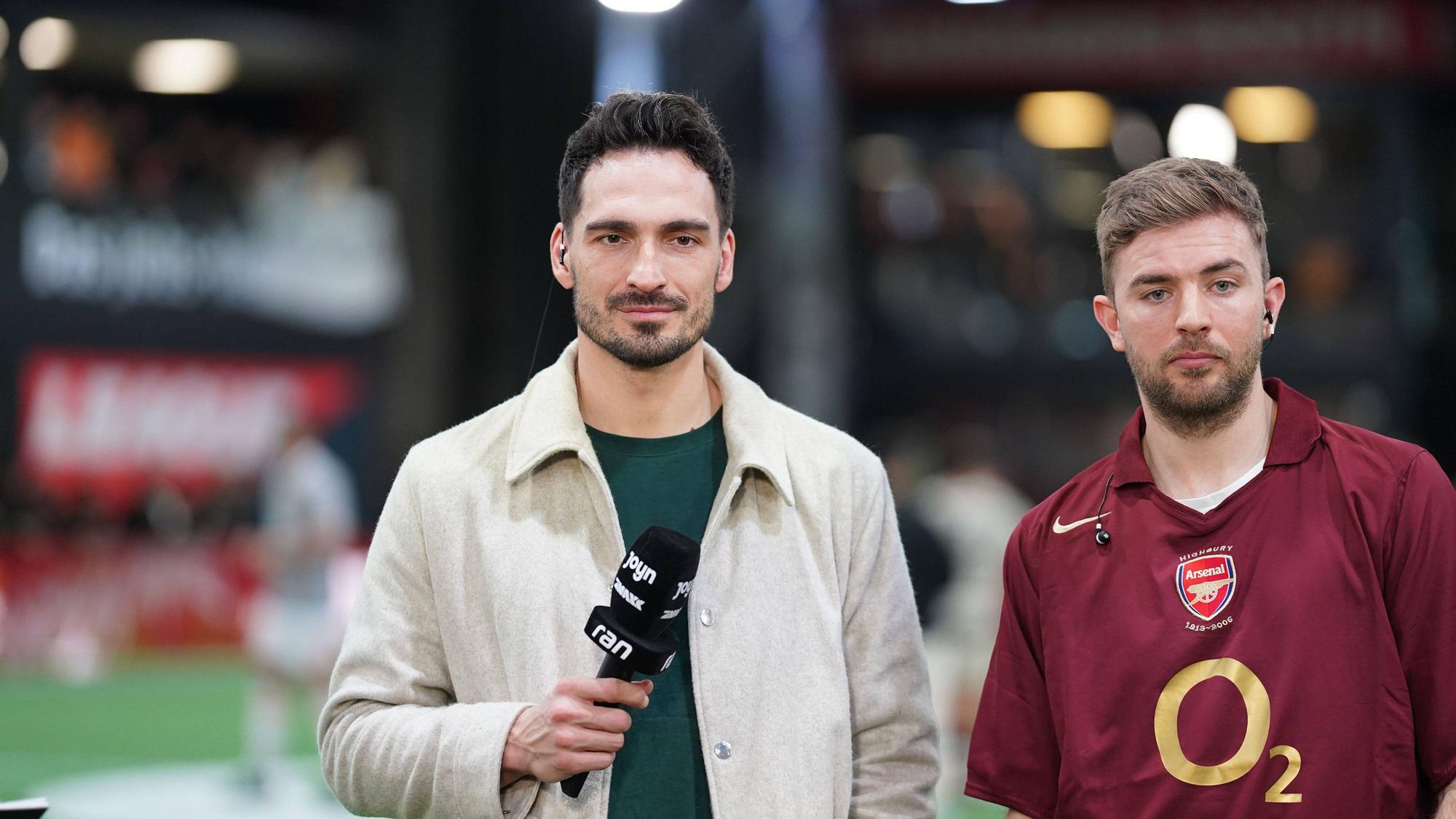 Mats Hummels und Christoph Kramer bei einem Interview am Rande eines Spieltags der Baller League.