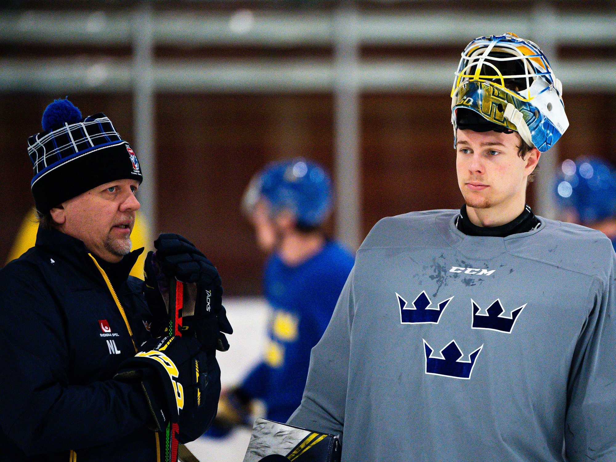 Nizze Landen mit Hugo Alnefelt während des Trainings.